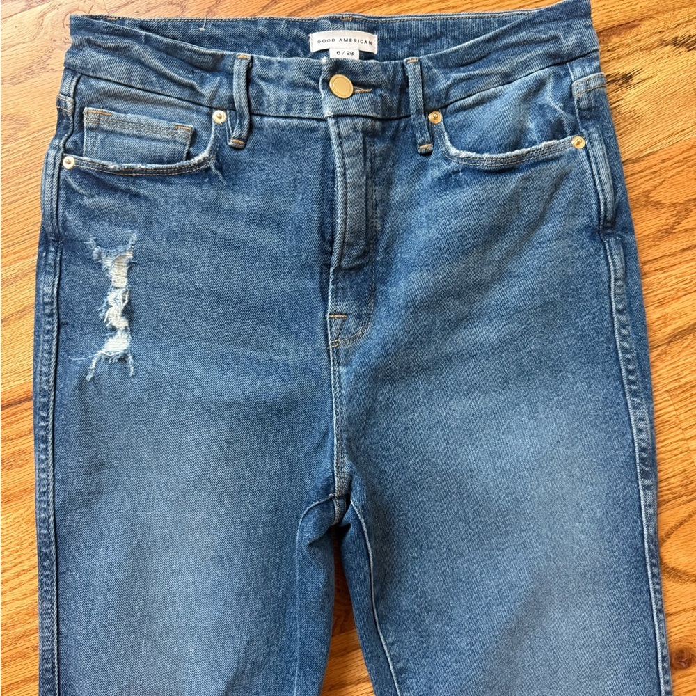 Good American Distressed Denim Jeans